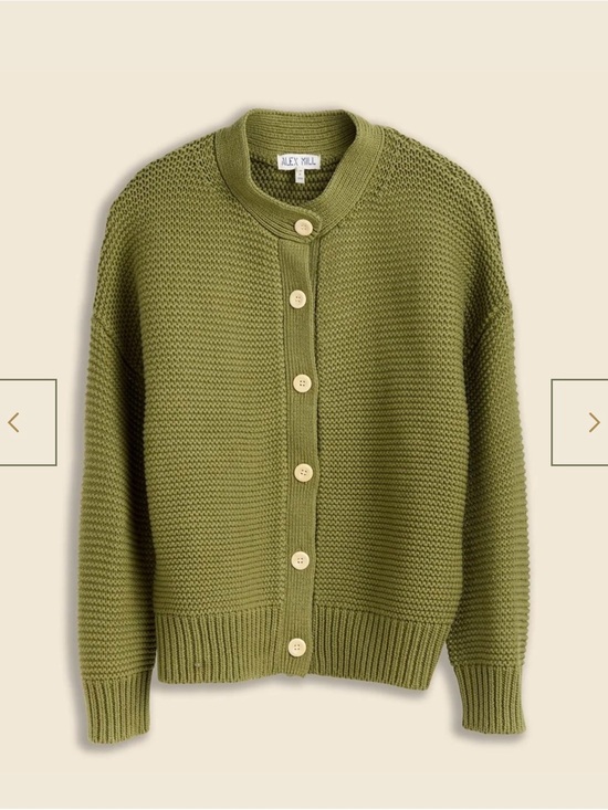 Alex Mill Sweaters - Alex Mill Cardigan Sweater Womens XS Green Nico Chunky Mock Neck Button Knit